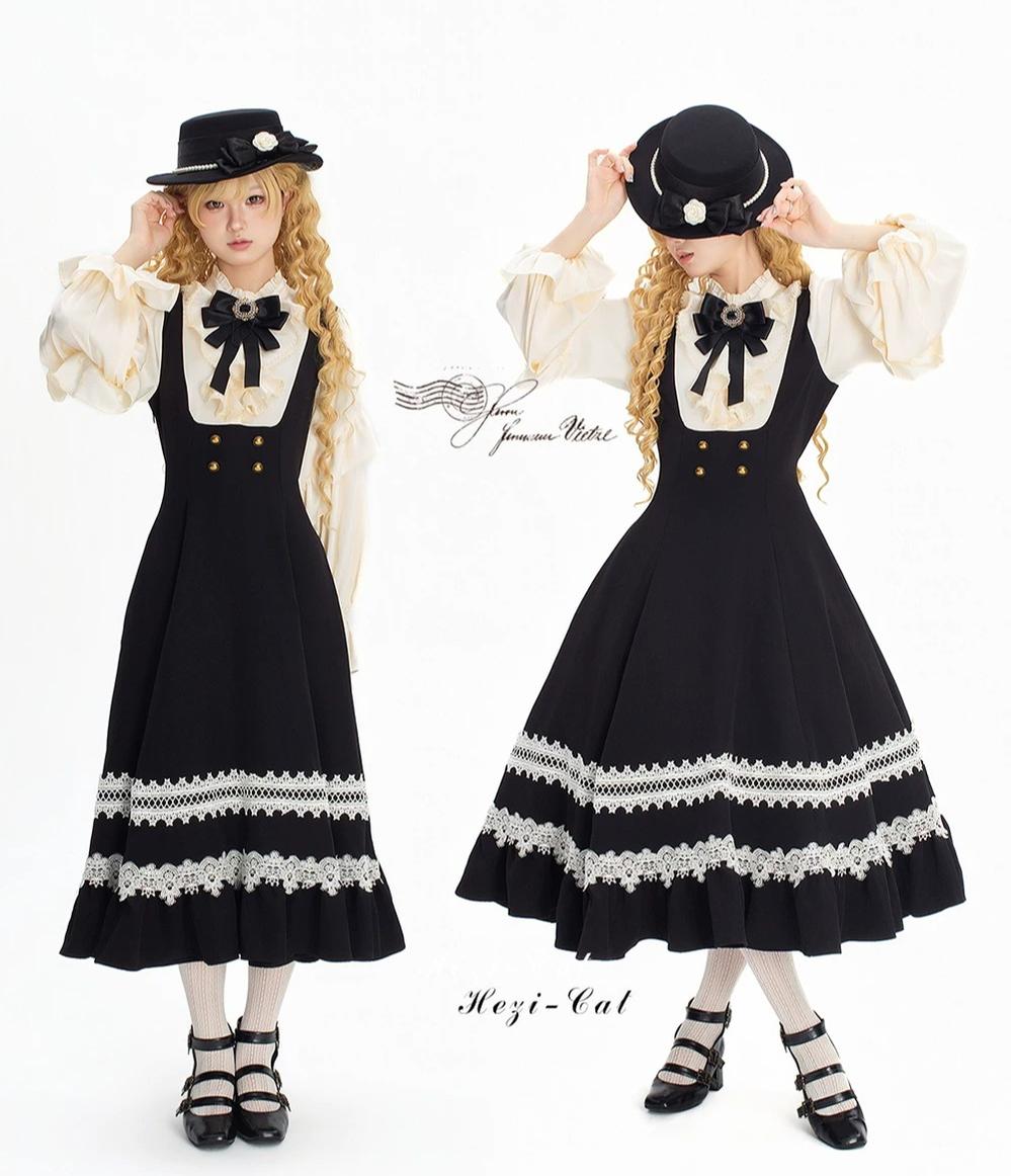 Hometown Autumn - Plus Size Classic Lolita Fake Two-Piece OP Dress 45667:857565