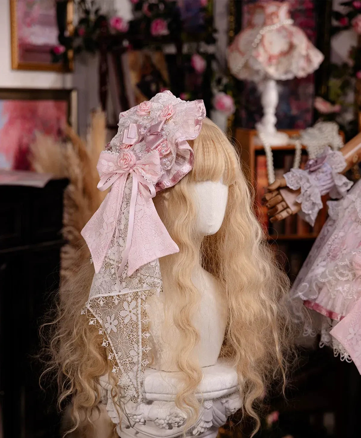 Palace Rose - Gorgeous Classic Lolita Rose Printed JSK Dress with Lace (L M S) 45729:859637