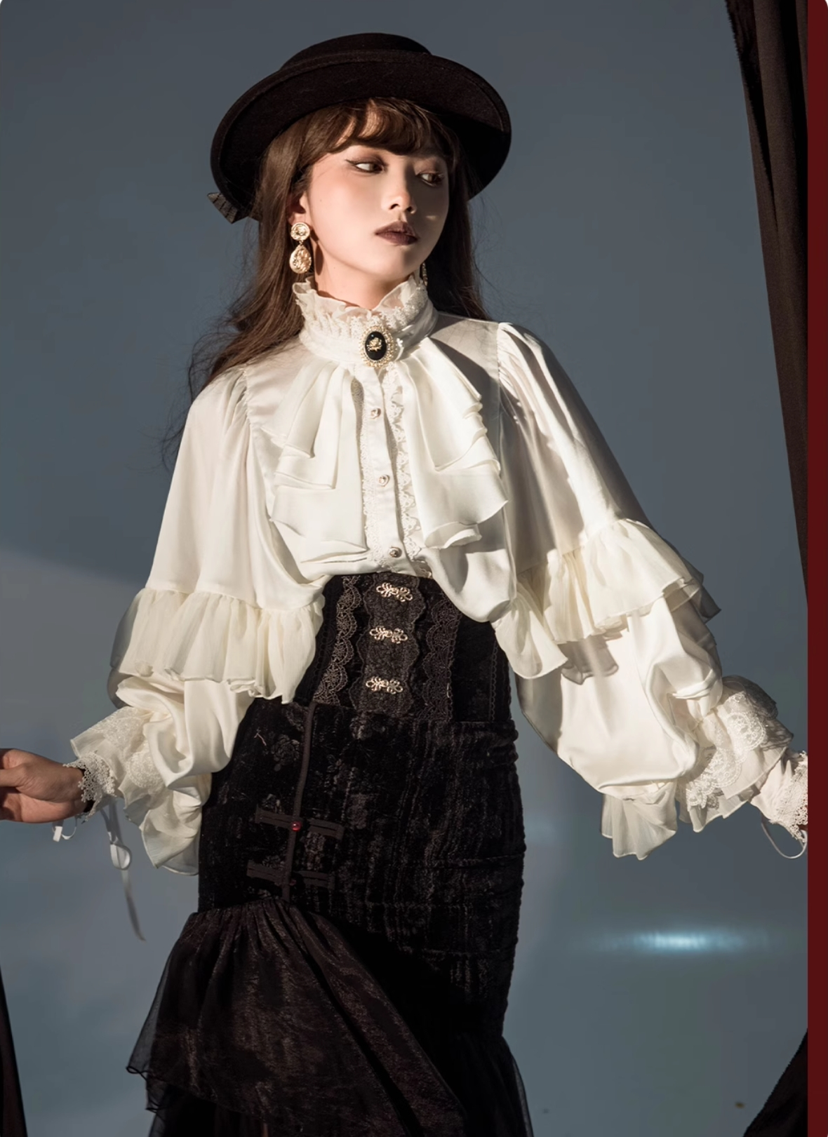 ZJstory - Dragon Bone Cemetery - Gothic Lolita Long Sleeve Blouse 13668:751010