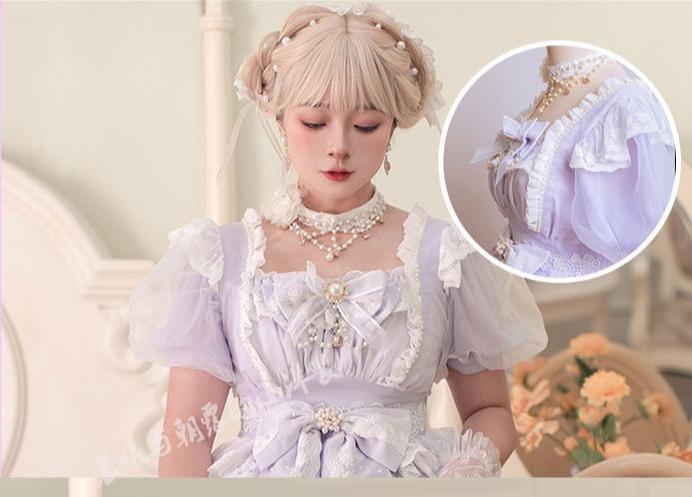 Waltz - Classic Lolita Plus-size OP Dress, Front Opening