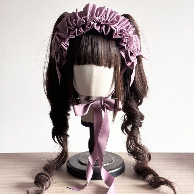 MAID - Elegant Lolita Hairband Bow Multiple Colors BNT Purple hairband