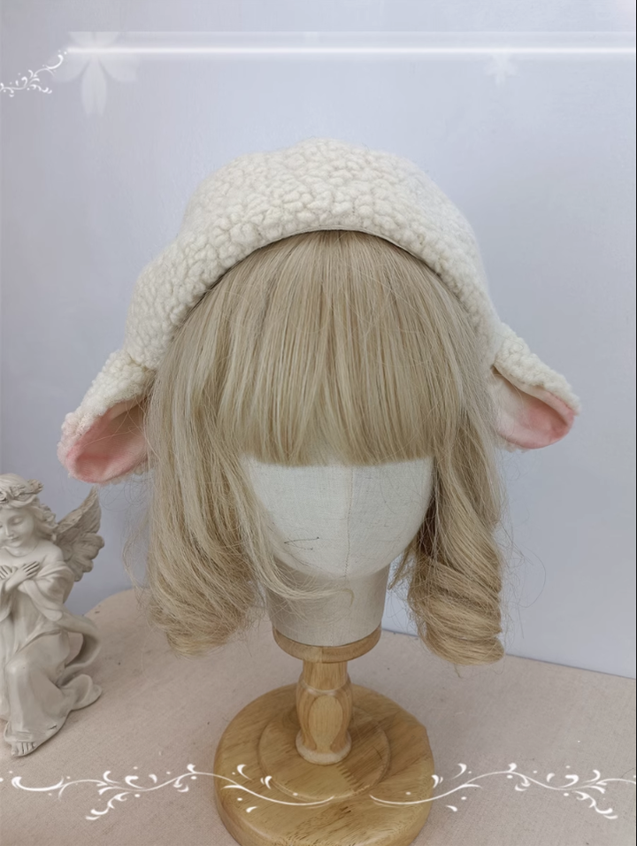 Cocoa Jam - Upgrade 3D Sheep Ear Lolita Beret M / 22.0"-22.8" (56-58 cm) Three-dimensional ivory sheep ears beret