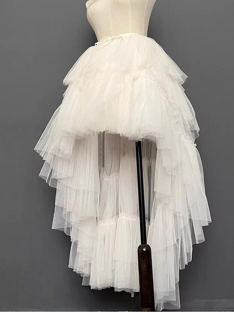 Layered Tulle Lolita Skirt, High-low Hem
