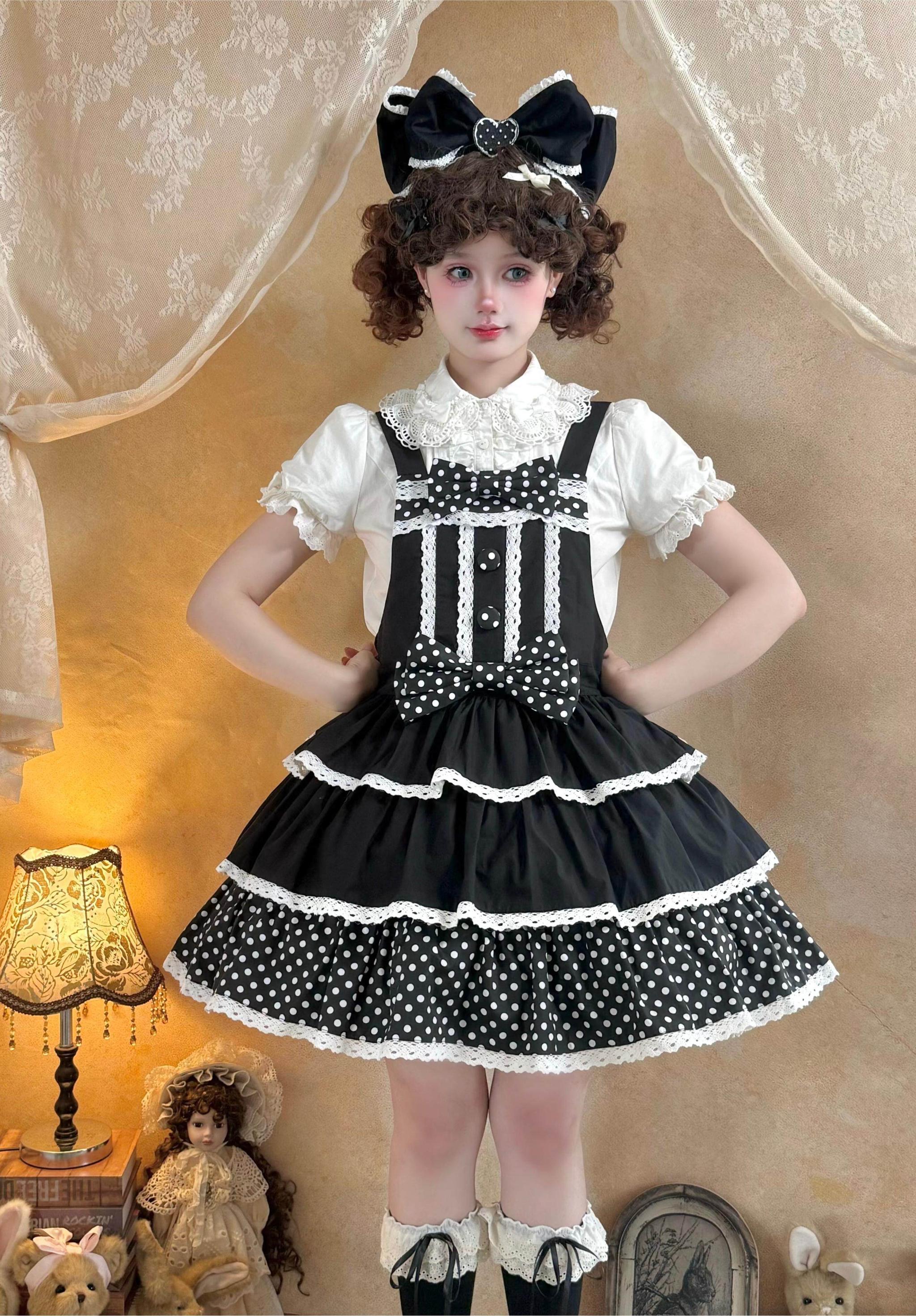 Cotton Sweet Lolita Polka Dot JSK & Salopette Dress 45589:853492