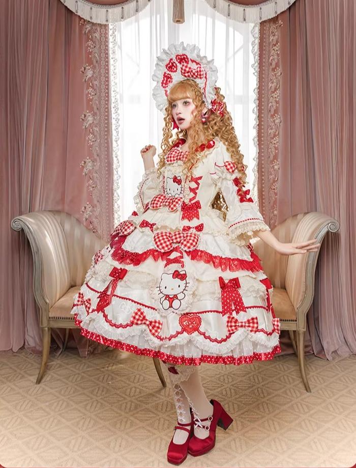 IP Collaboration Sweet Lolita OP Dress, Kitty Details