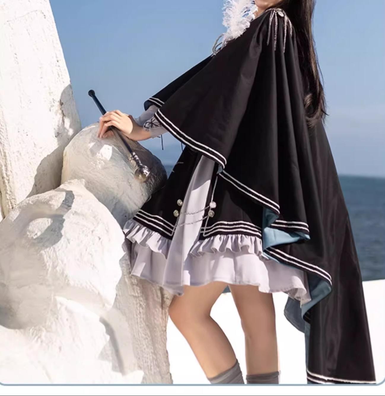 CHUNLV LOLITA - Dark Night Contract - Blue Military Lolita Dress Suit Skirt Elegant OP Cape Cape only S
