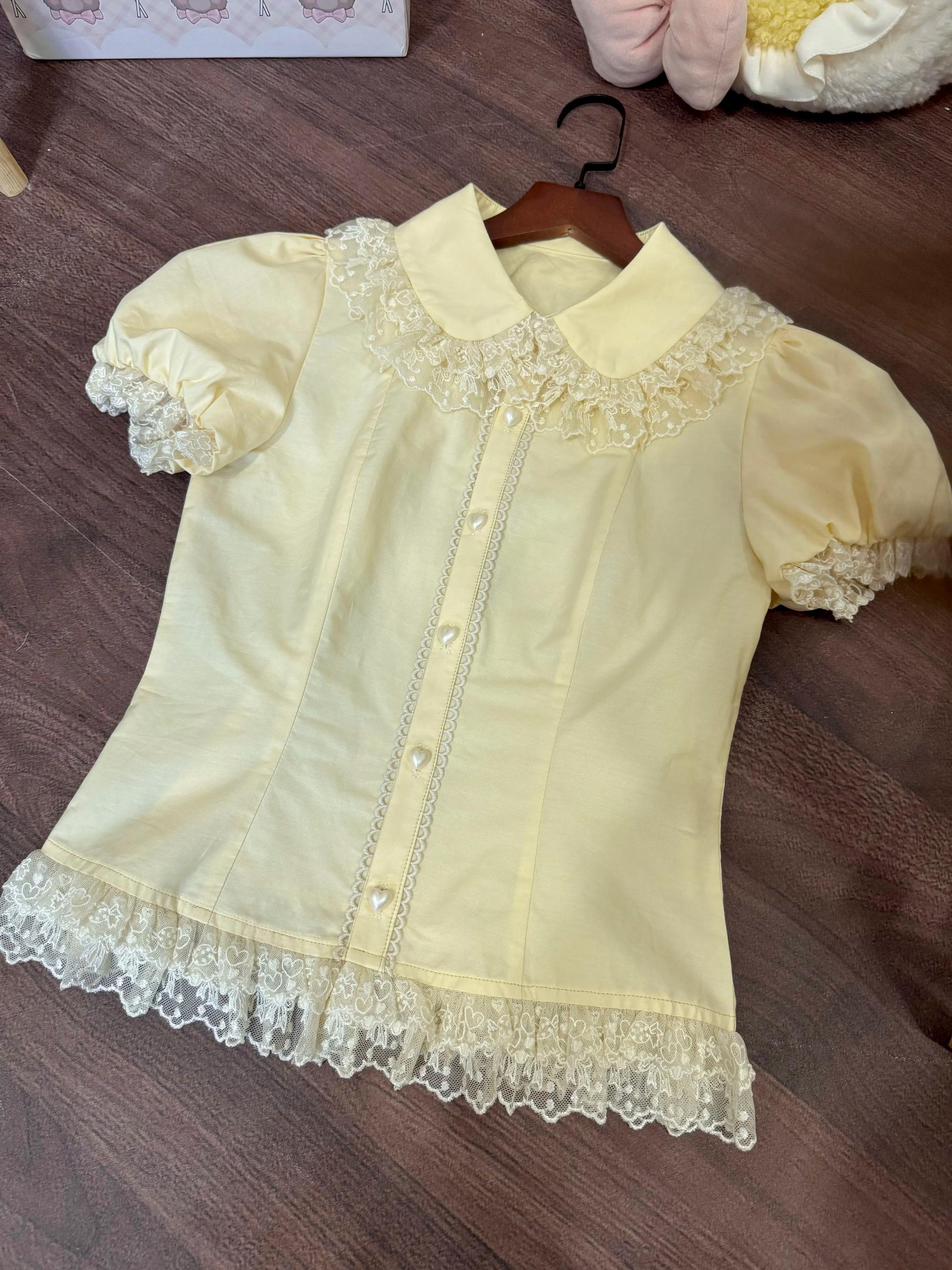 DreamWhale - Showa Dessert Showcase - Kawaii Lolita Dress Suit Pudding-Inspired JSK/Salopette (L M S XL) 43200:771601