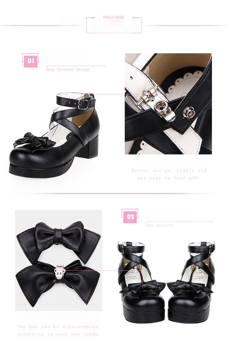 Angelic imprint - Sweet Lolita Shoes Round Toe Middle Heel