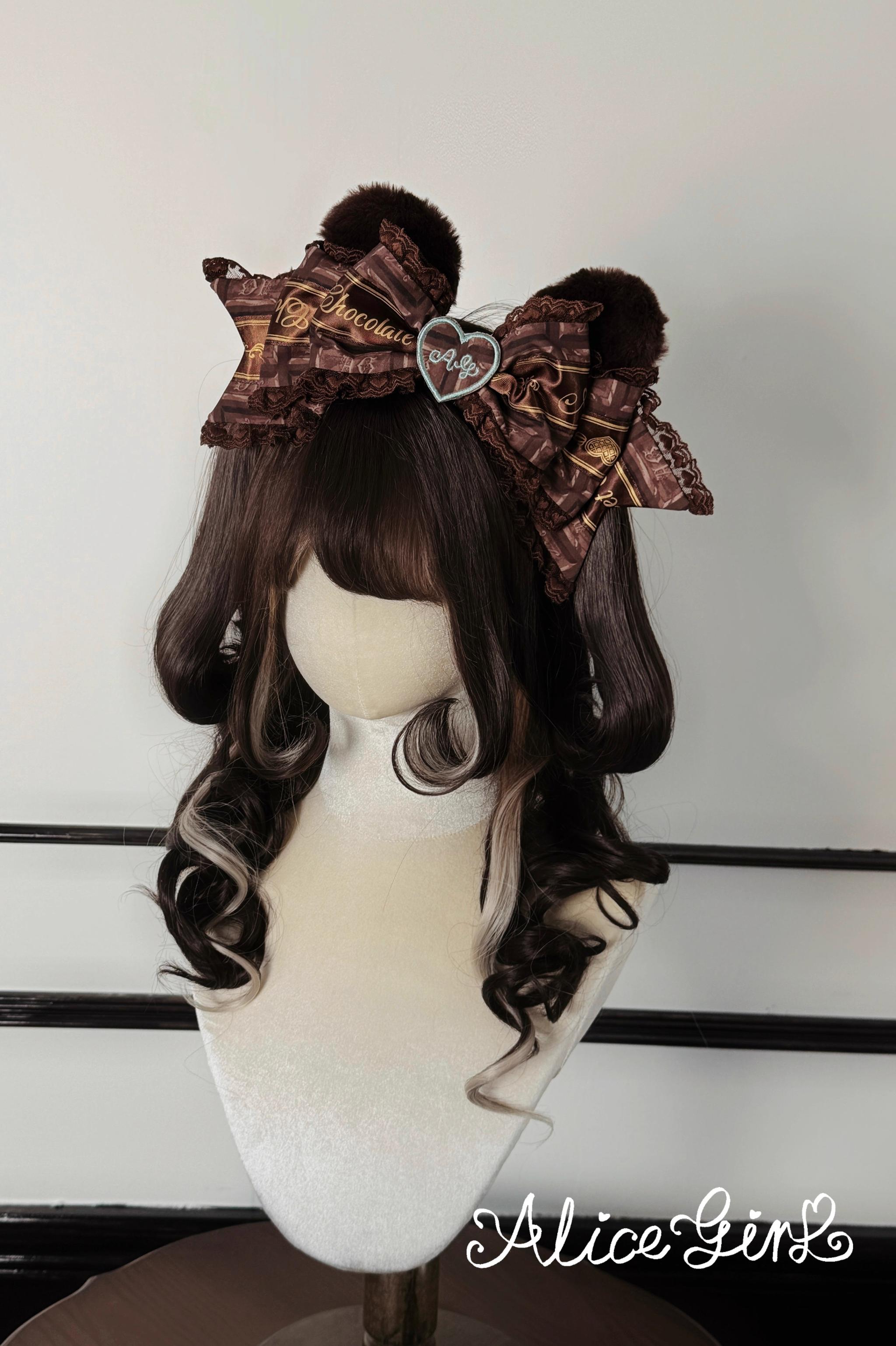 Alice Girl - Bear Chocolate Bar - Kawaii Lolita Headdress Set A KC