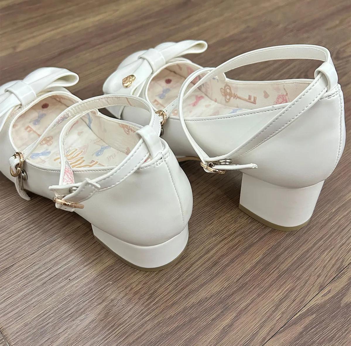 Miss Fondant - Sweet Lolita Cross Strap Shoes, Low & Mid Heels 45678:858862