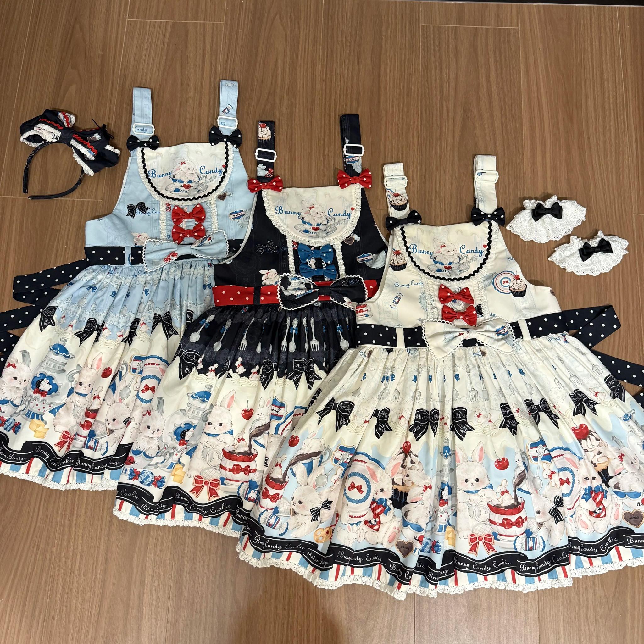 Myth Rabbit Tea Party - Sweet Lolita Dress Set, Bunny Print JSK 44460:809405