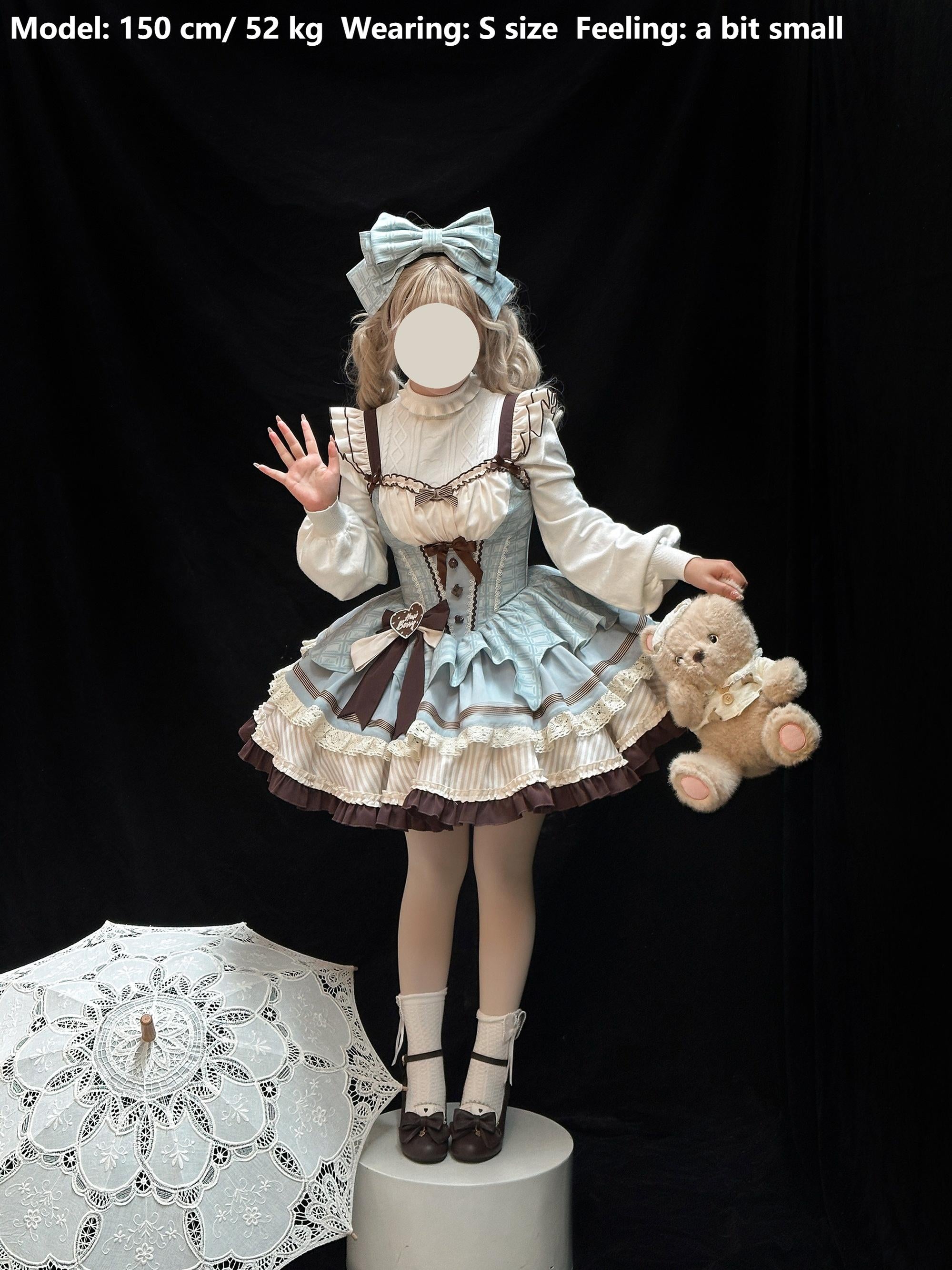 Hawthorn Berries - Thin Choco - Sweet Lolita Petite JSK Puffy Mini Dress KC