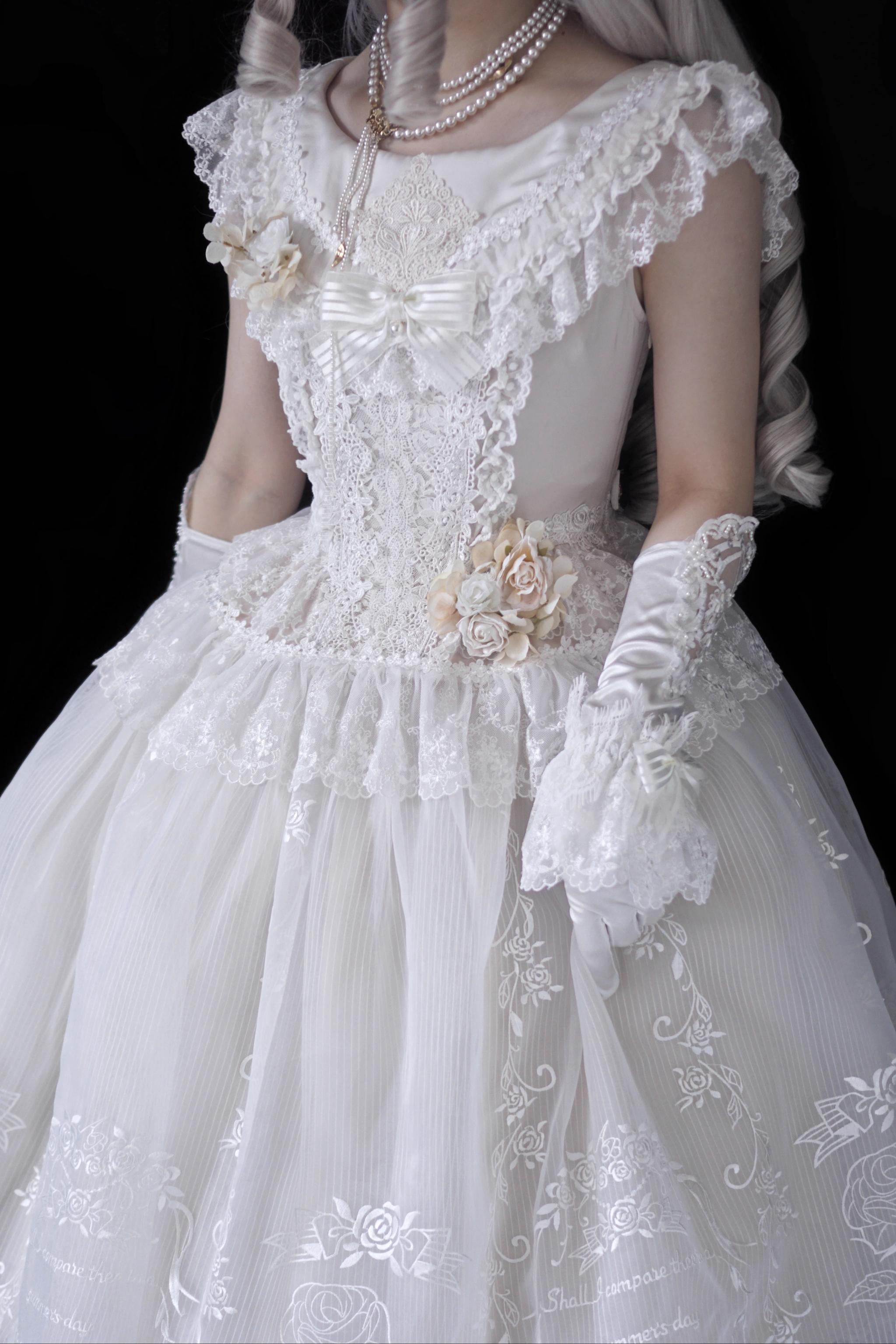 AuroraBorealis - Moonshadow - Gorgeous Wedding Lolita Dress Set Embroidered JSK SK and Bodice 41640:709248