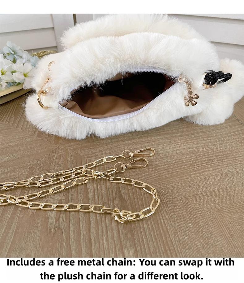 Xiaogui - Plush Heart-Shaped Lolita Bag, Detachable Bow 44204:798519