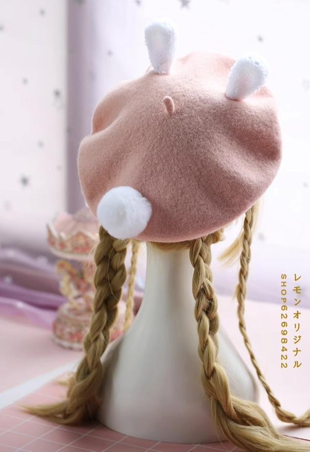 Xiaogui - Retro Lolita Christmas Deer Horn Beret Multicolors