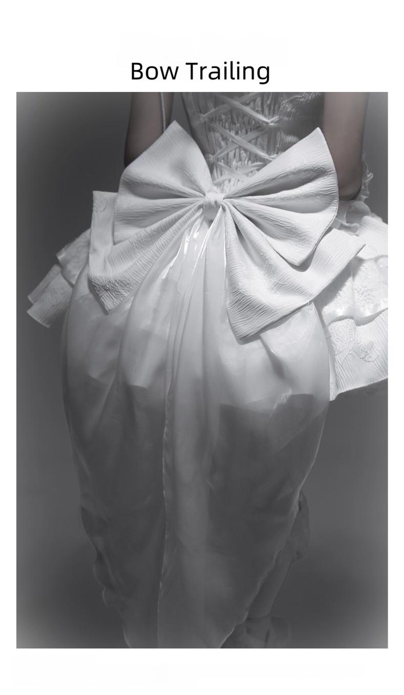 Silent Manor - White Gothic Lolita Fishbone JSK Dress 43499:777823