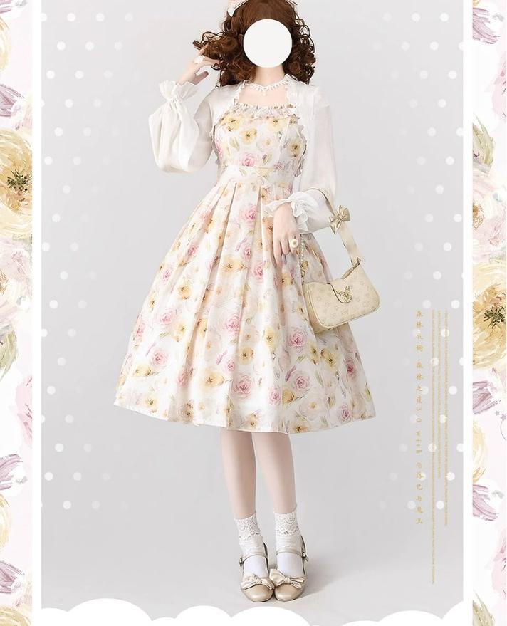 Forest Wardrobe - Forest Basket 3.0 - Vintage Lolita JSK Dress Summer Thin Dress