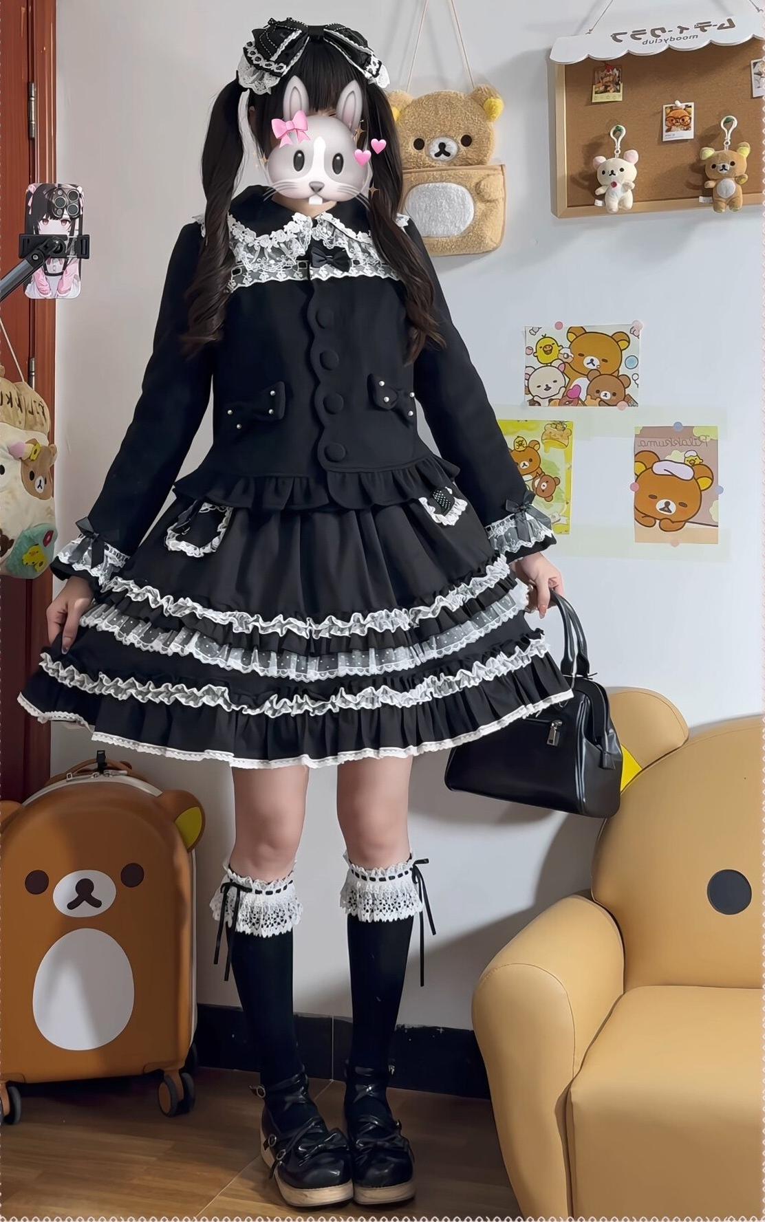 Little Dessert Chef - Old School Lolita JSK Dress, Cream-Like Ruffle