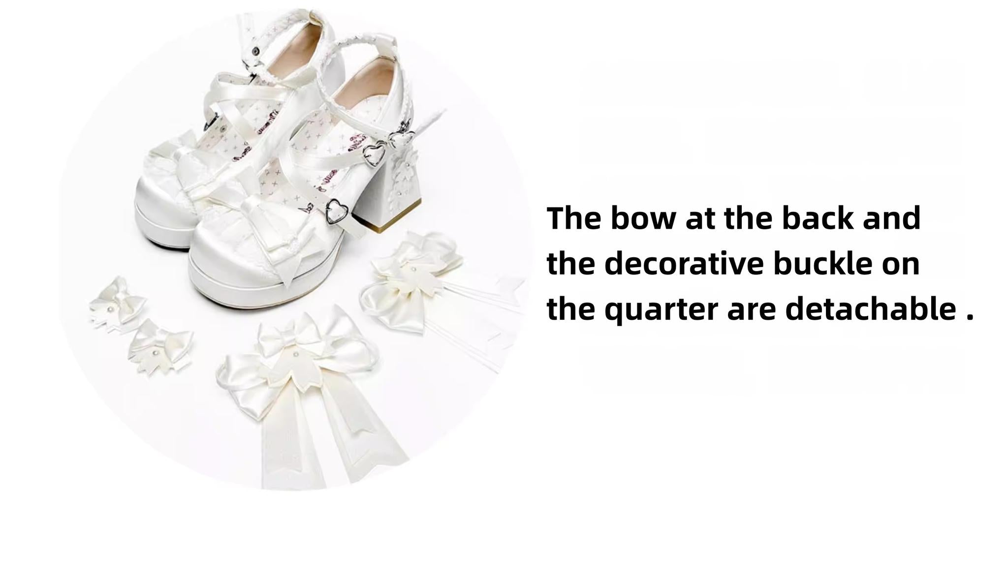 Sakura Oath - Sweet Lolita Chunky Heel, 3D Floral Decoration 44458:809028