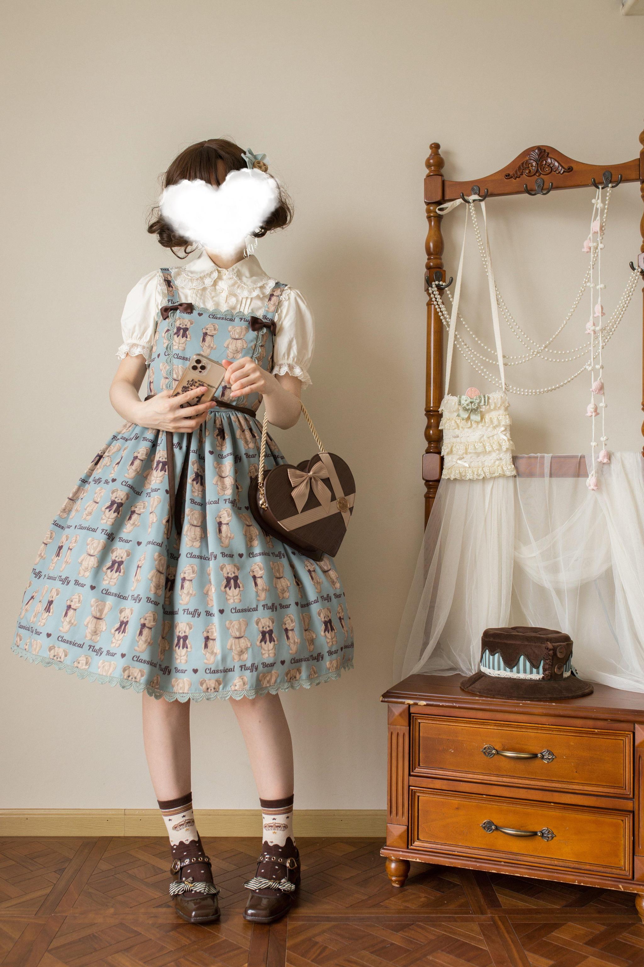 Sugar Heart Rose - Old School Lolita Cotton Blouse with Ruffles