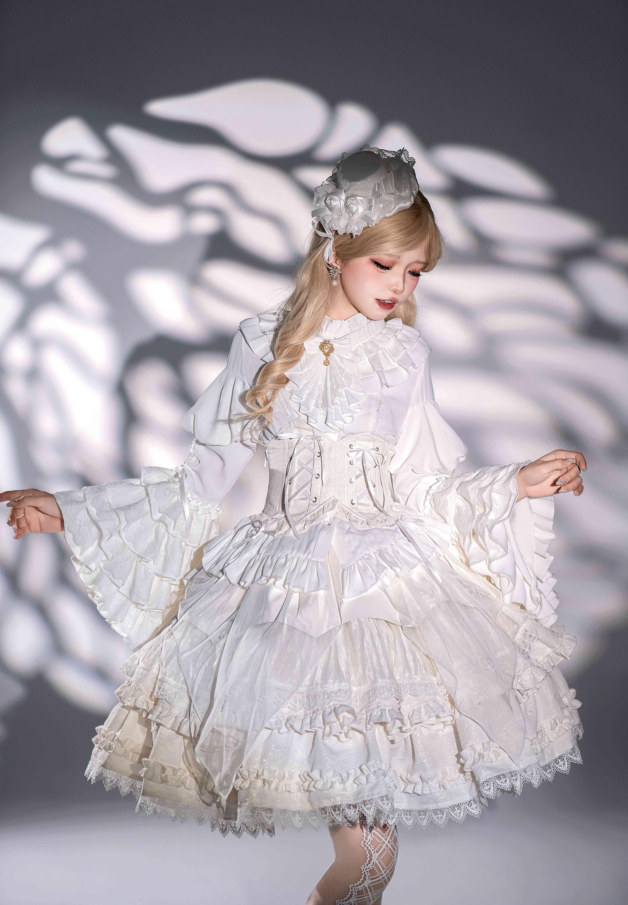 Good and Evil Angel - Gothic Lolita SK, Retro Princess Sleeve Blouse