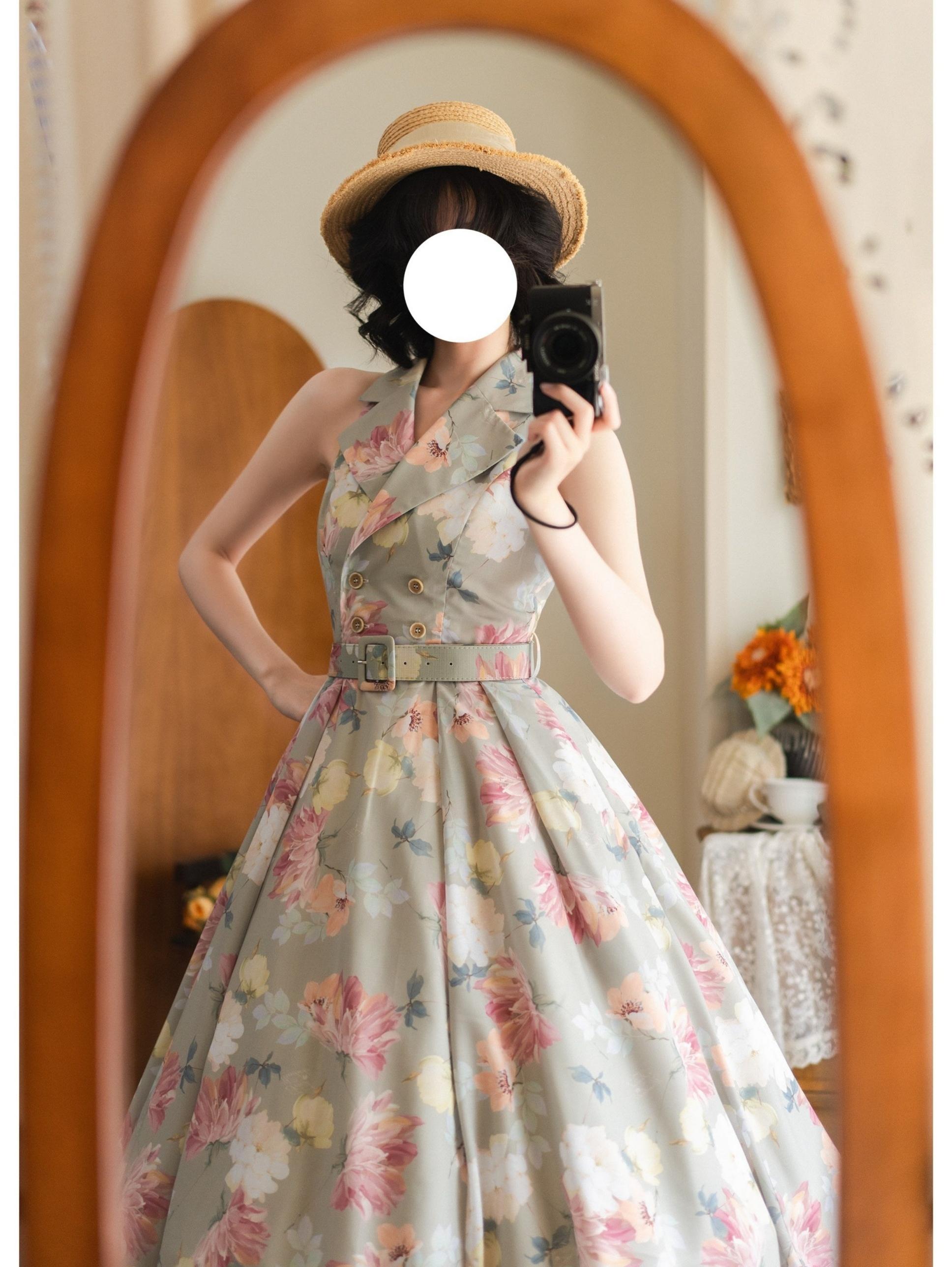 Forest Wardrobe - Afternoon Forest - Vintage Lolita Halter-neck JSK Dress in French Style
