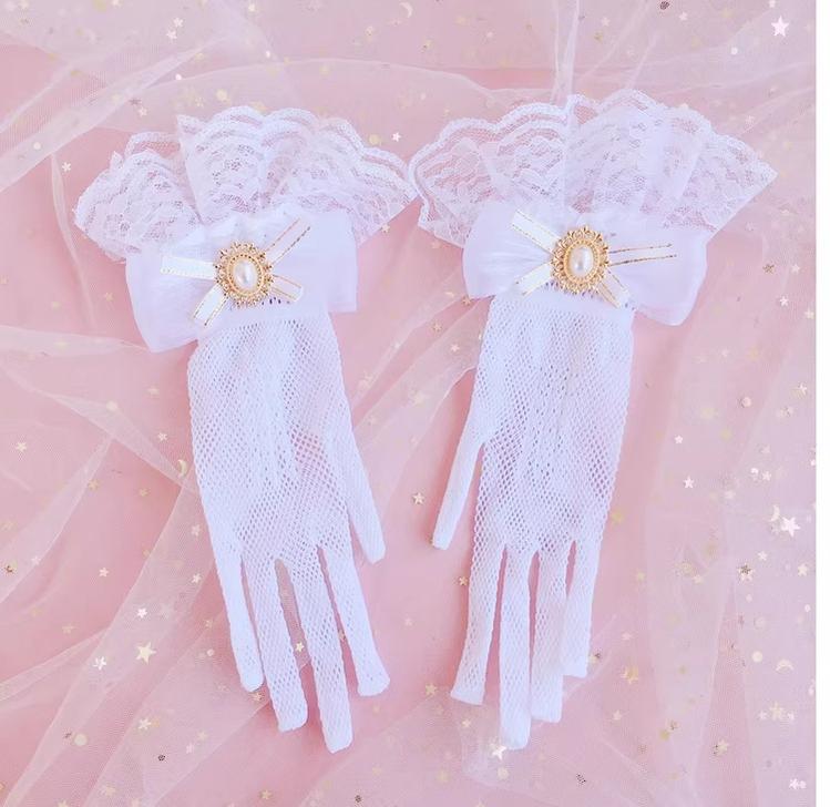 Handmade Lolita Wedding Lace Gloves