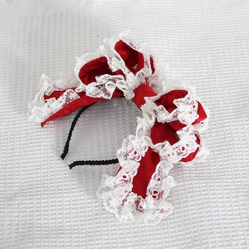 Xiaogui - Sweet Lolita KC with Large Lace Bow in Multiple Colors Red