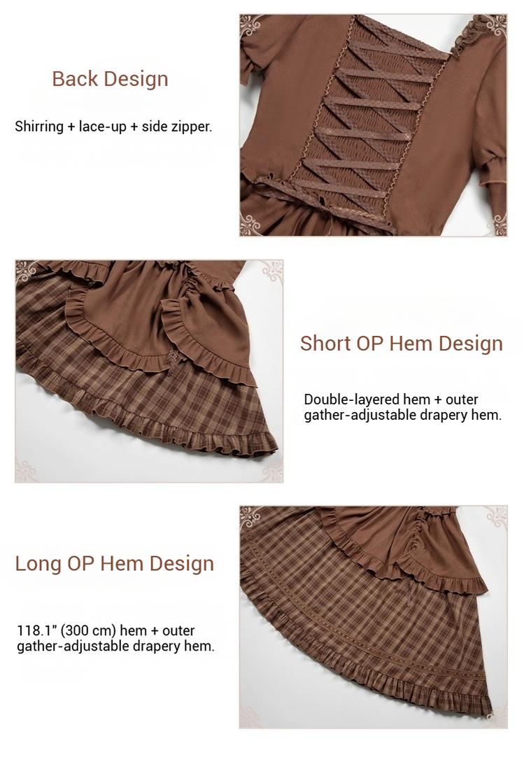 With PUJI - Oak Hymn - Classic Lolita Plaid OP Suit, Side Zipper 43924:791290