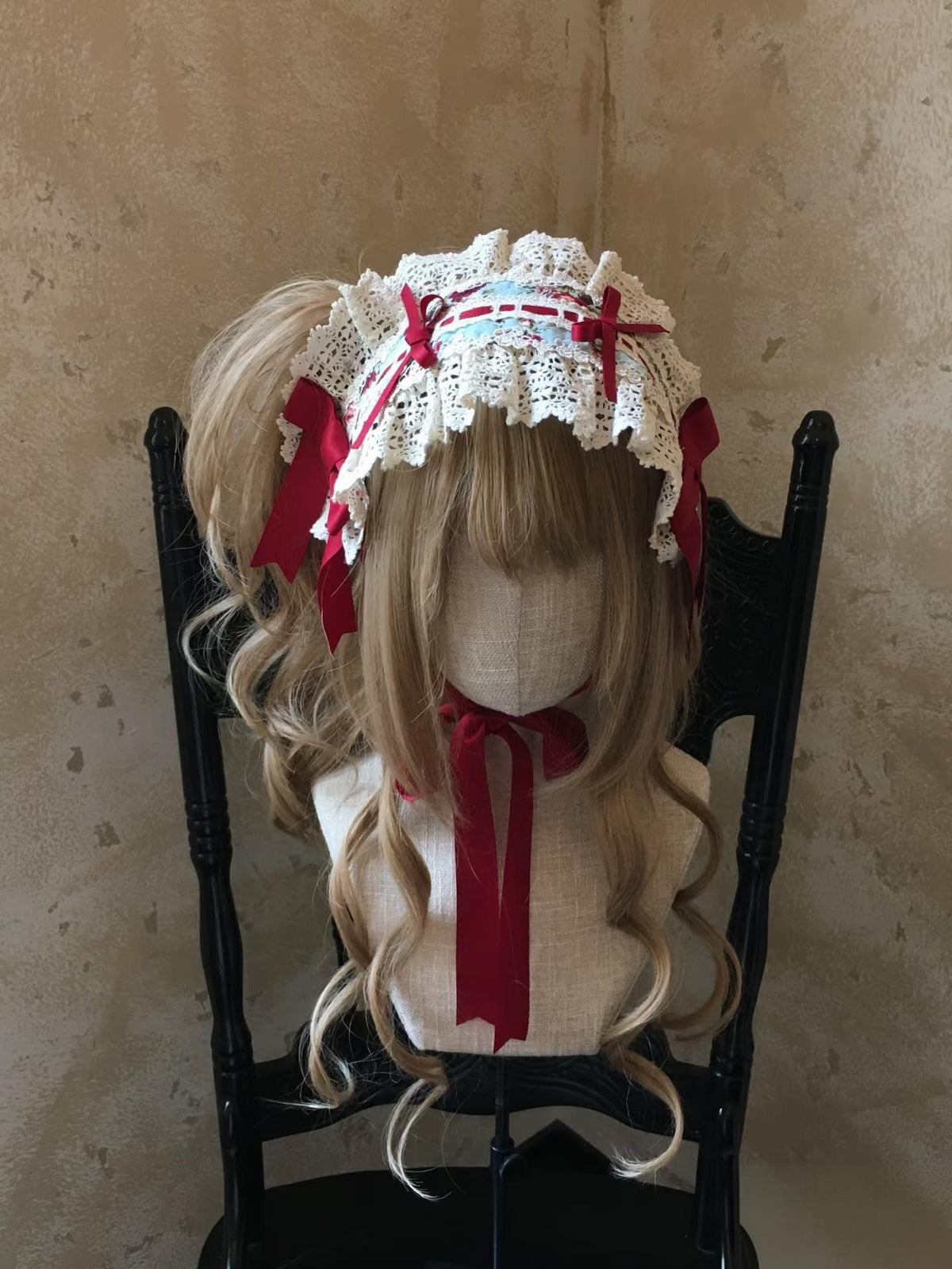Old Rose Garden - Old School Lolita Floral Print Headdress & Socks 45981:870428