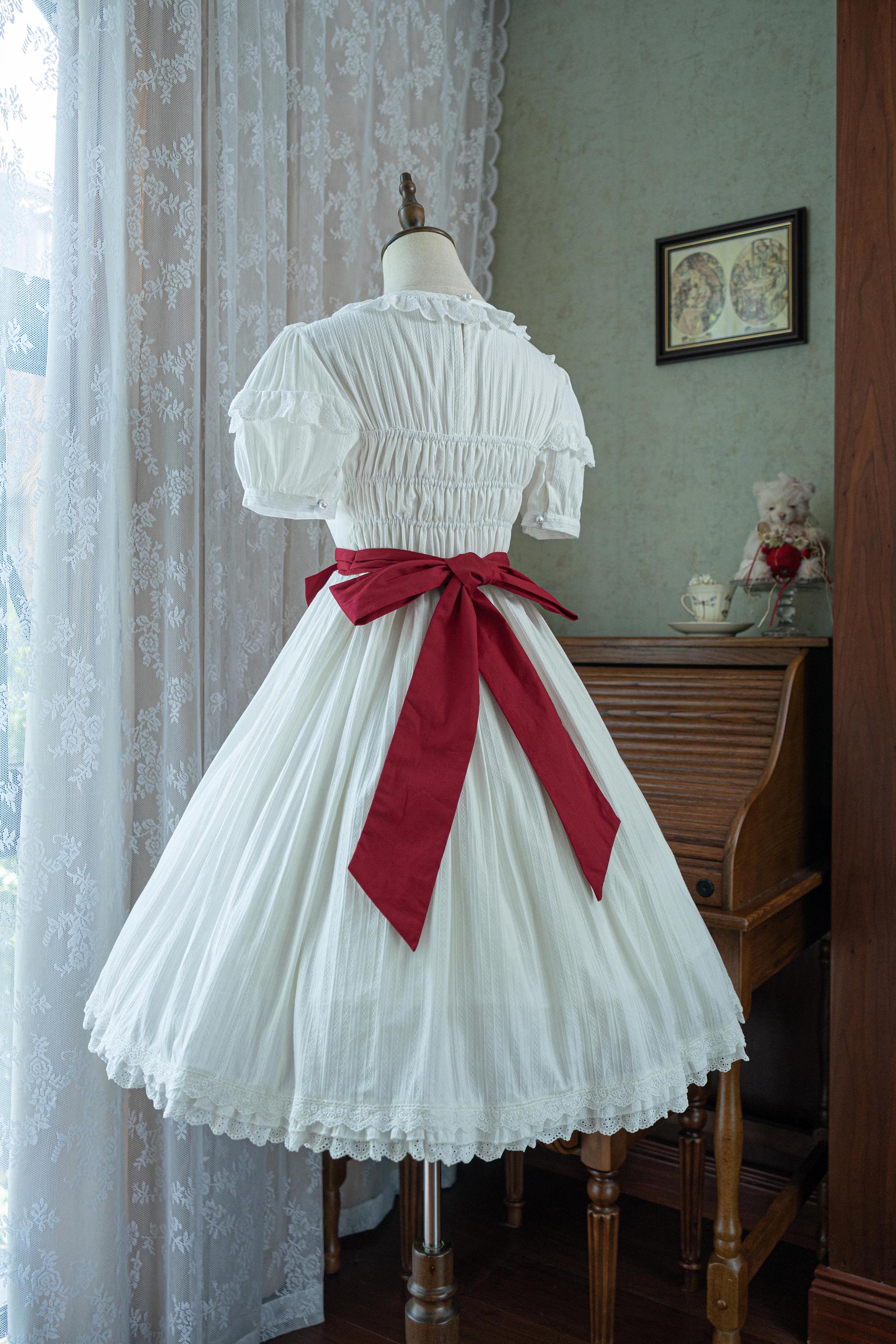 Moon Rose Poem - Classic Lolita OP Dress with 3D Rose Ornaments 45475:850745