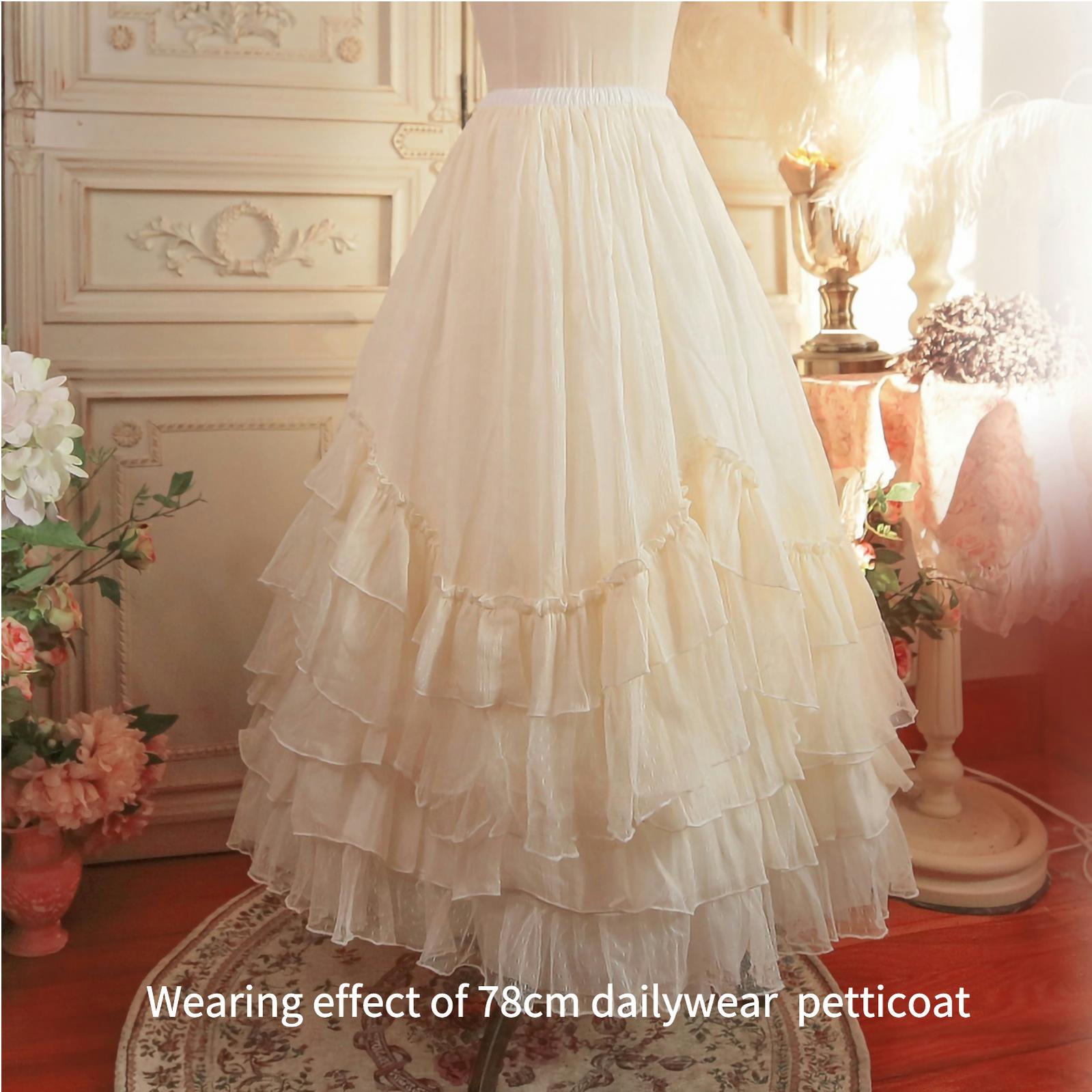 Aurora&Ariel - Long Dailywear A-Line Lolita Petticoat | 30.7" (78 cm), Cotton Lining