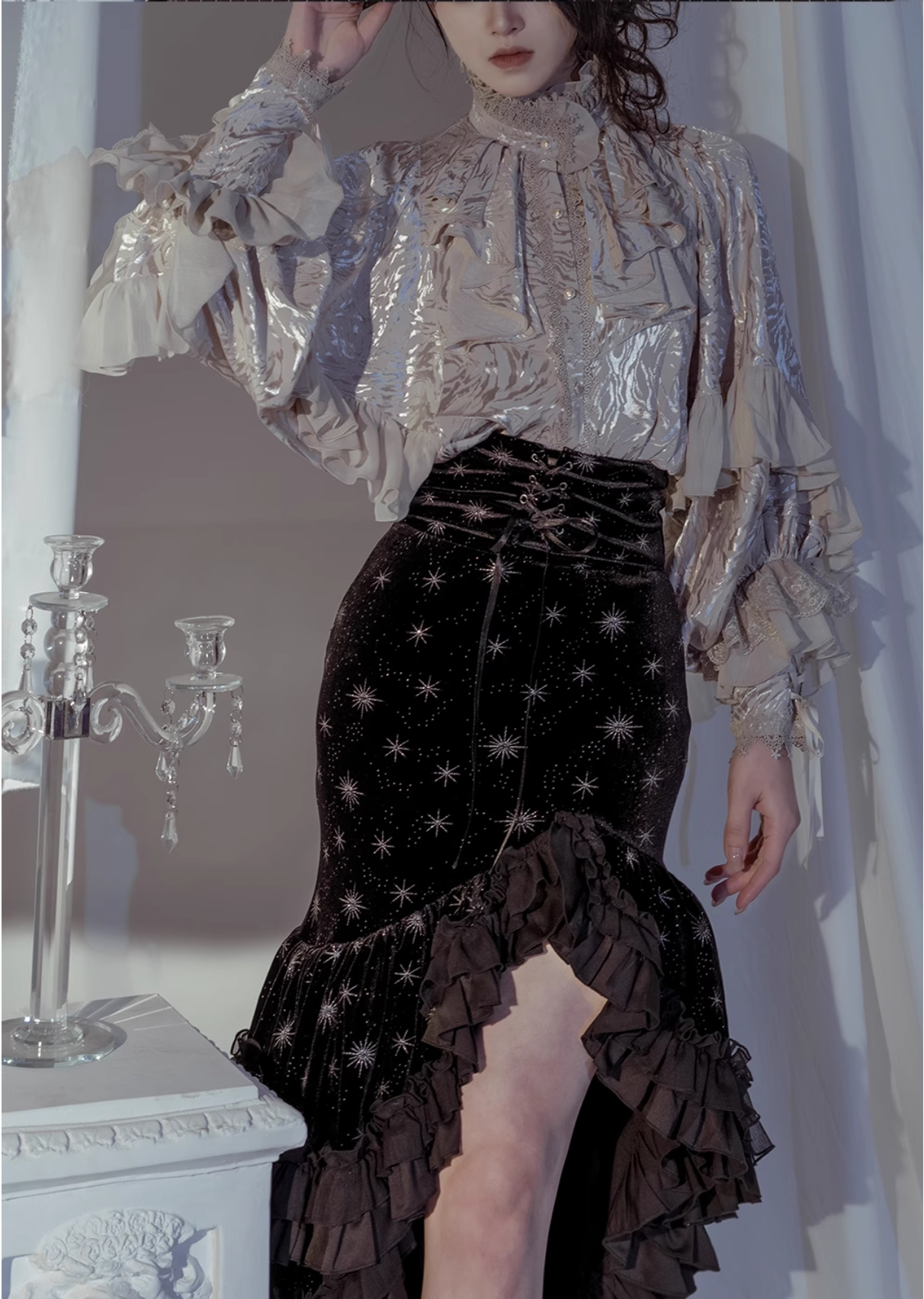 ZJstory - Dragon Bone Cemetery - Gothic Lolita Long Sleeve Blouse 13668:751016