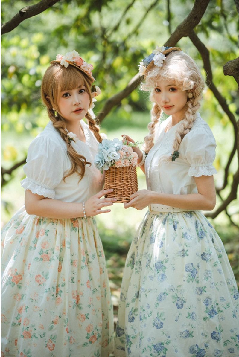 Miss Point - Customized Vintage Sweet Elegant Rose Skirt