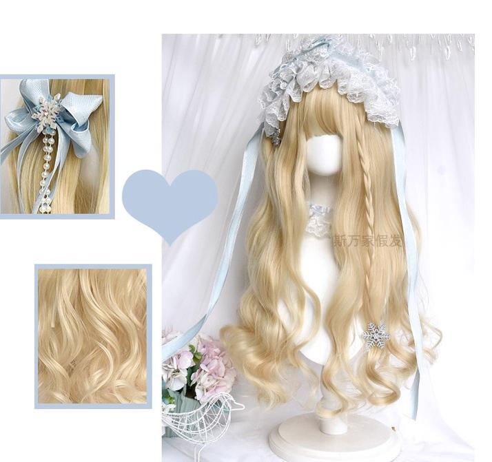Light Blone Wavy Lolita Wig, Straight Bang 44390:806387