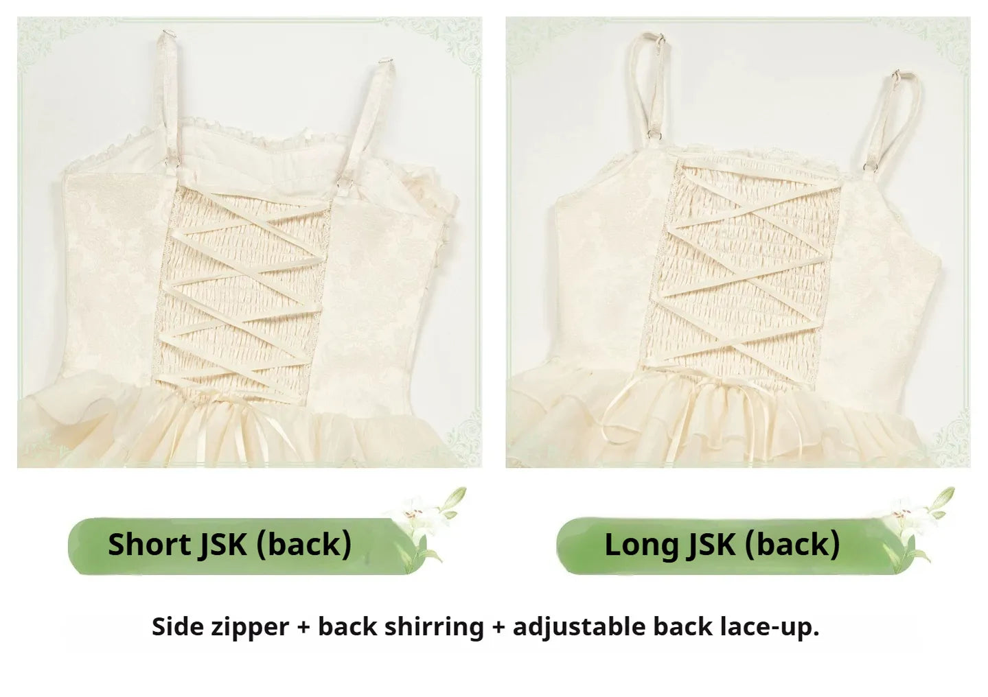 MistKiss Lily - Classic Lolita Tiered Hem JSK Dress, Fishbone Waist 45318:853910