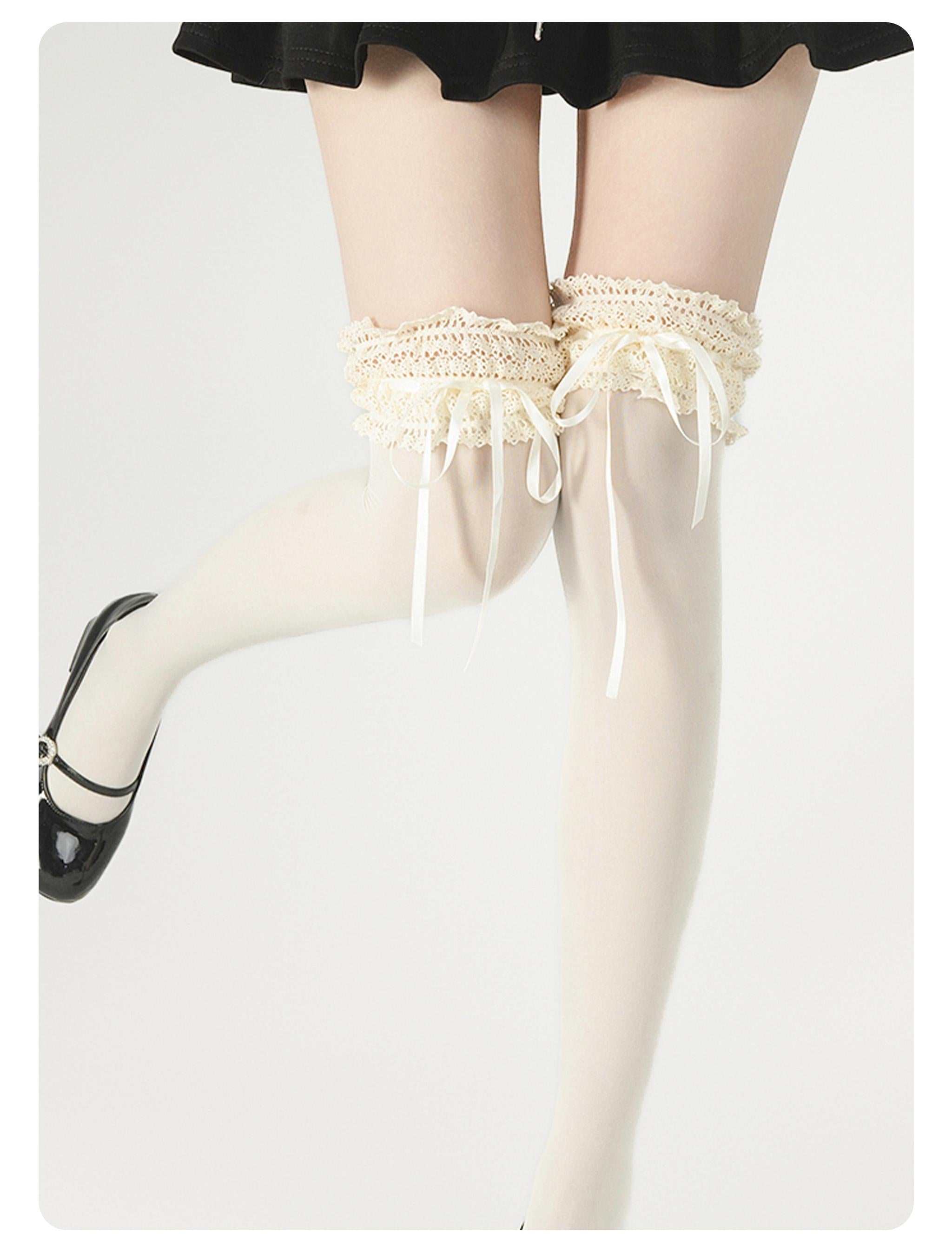 Spring Daily Lolita Socks, Lace & Bow
