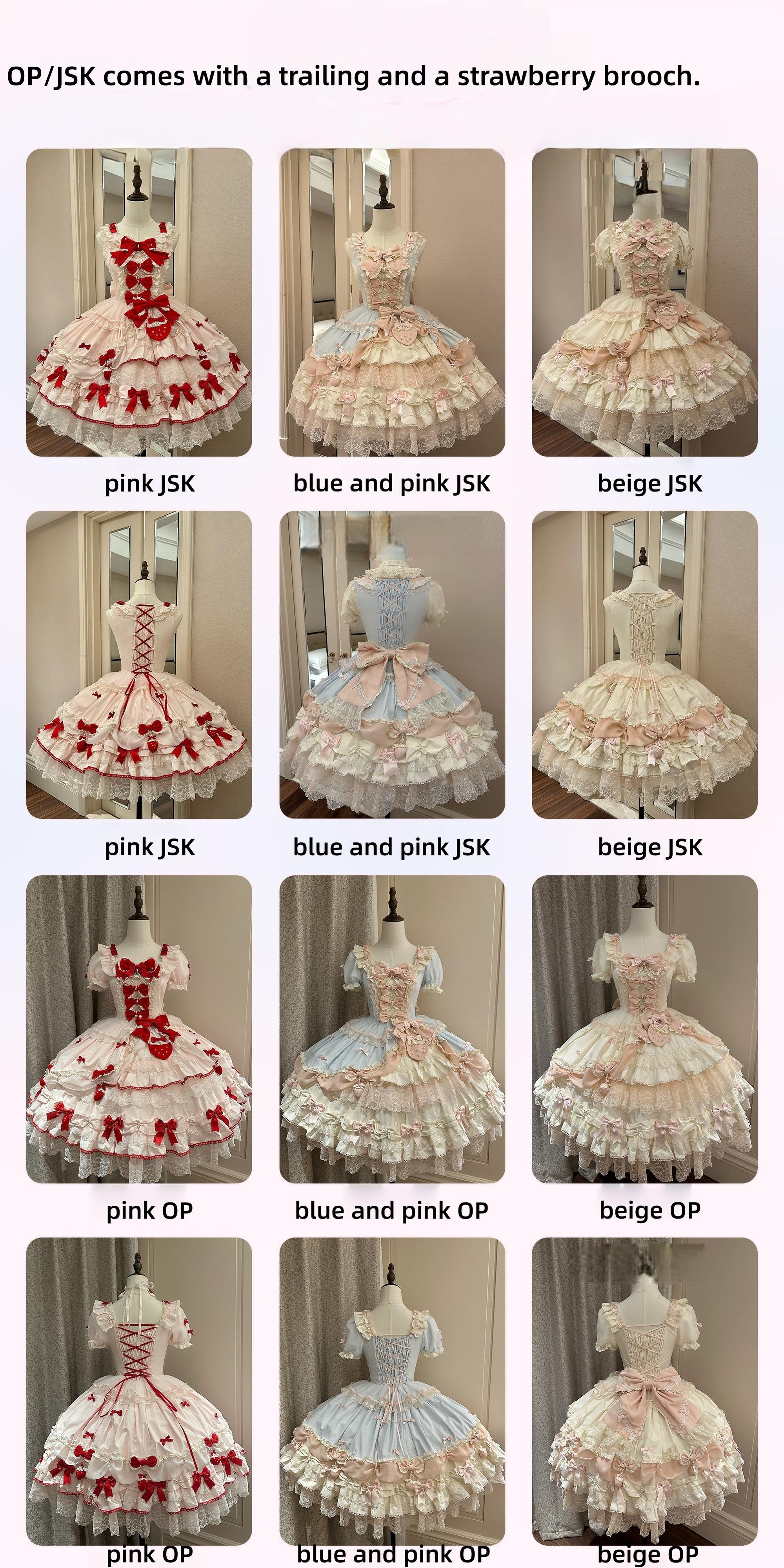 Strawberry Ribbon - Sweet Lolita Wedding Dress, Side Opening 44910:827545