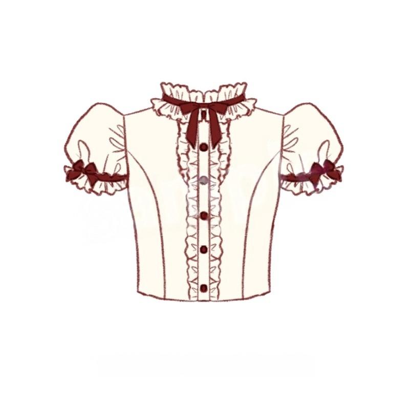 Confession Balloon - Red Plaid Cake Skirt - IP Collab Lolita Plaid JSK Dress Shirt S