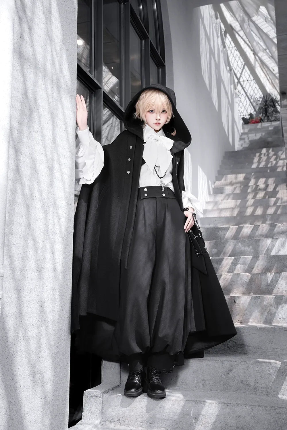 Codename 003 - Ouji Lolita Shirt and Pants Set, Hooded Cape