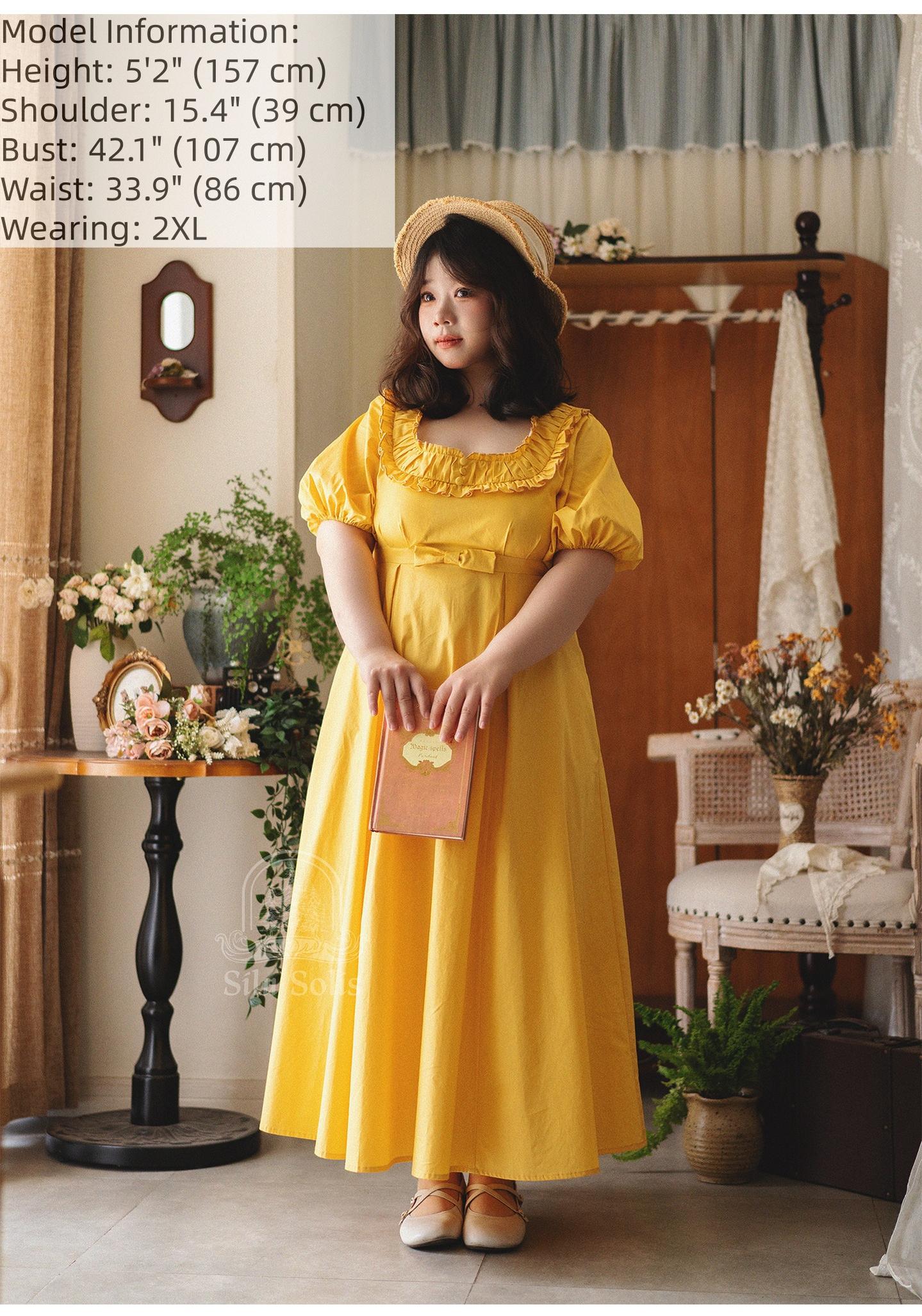 Morning Forest - Cotton Empire Waist OP Dress with Built-in Bra Pads