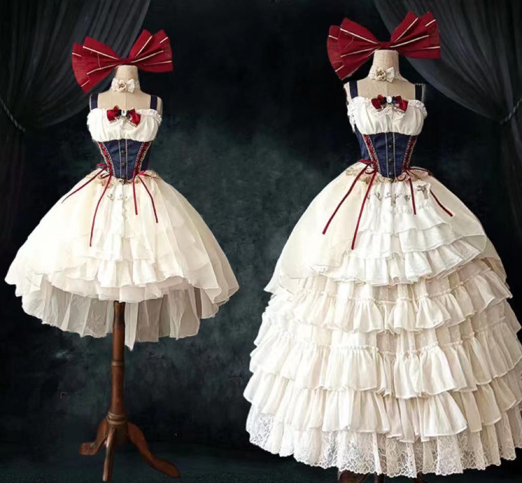 Teddy Bear - Wedding Lolita Petticoat Princess Underwear Extended Base Skirt S-M Ivory / 27.6" (70 cm)