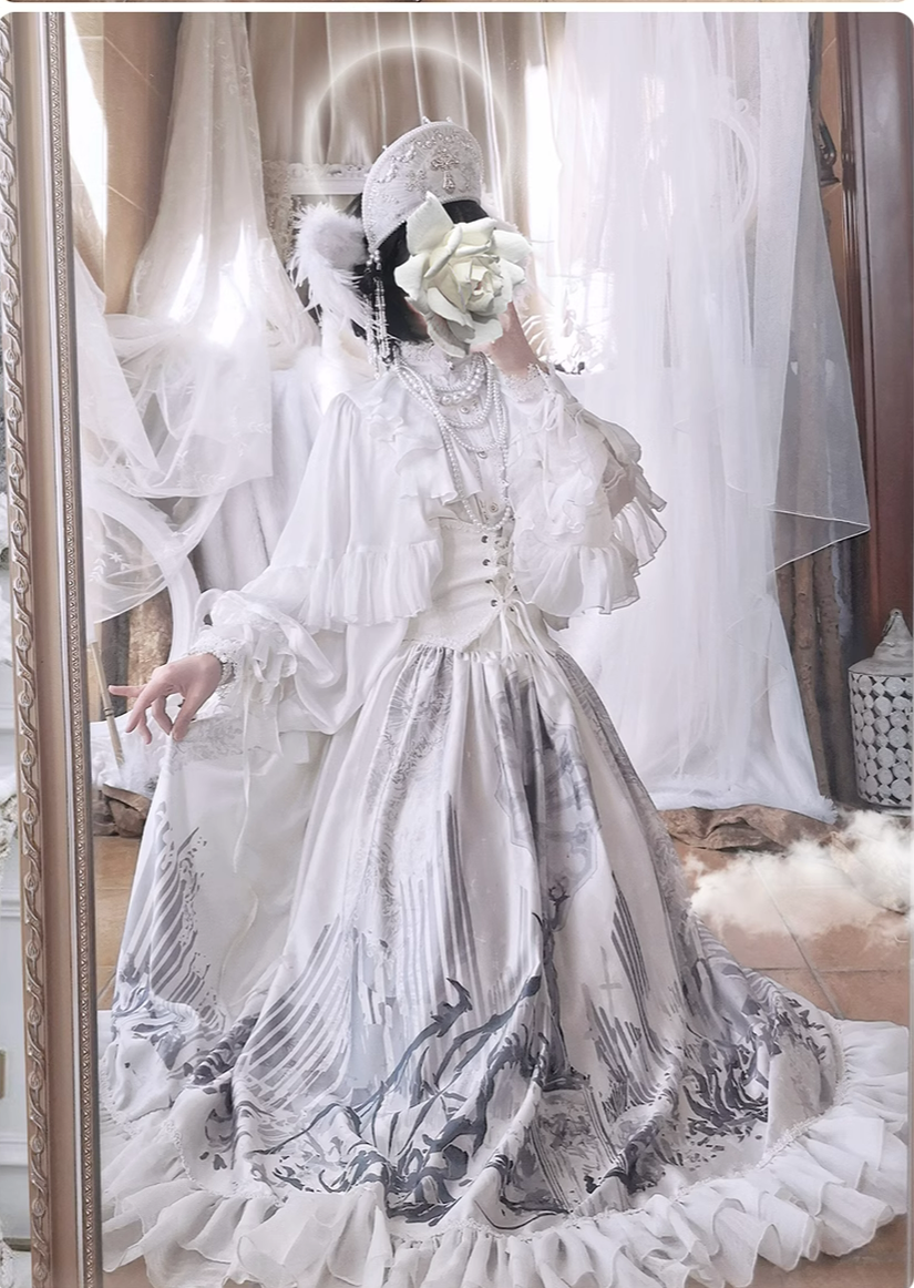 ZJstory - Dragon Bone Cemetery - Gothic Lolita Long Sleeve Blouse 13668:749587