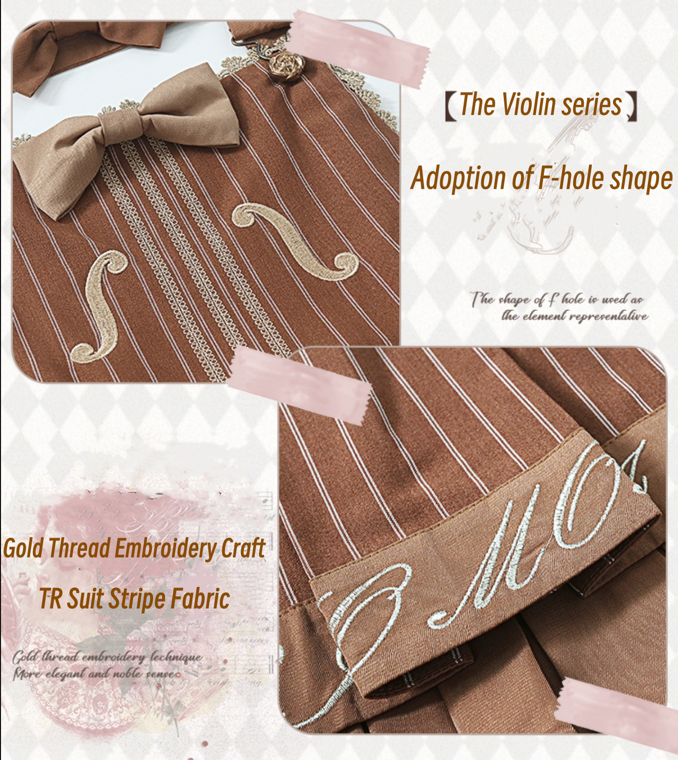 Forest Fluorescent Carps~Classic Lolita Salopette Set Violin Preppy Style Dress 32898:394628