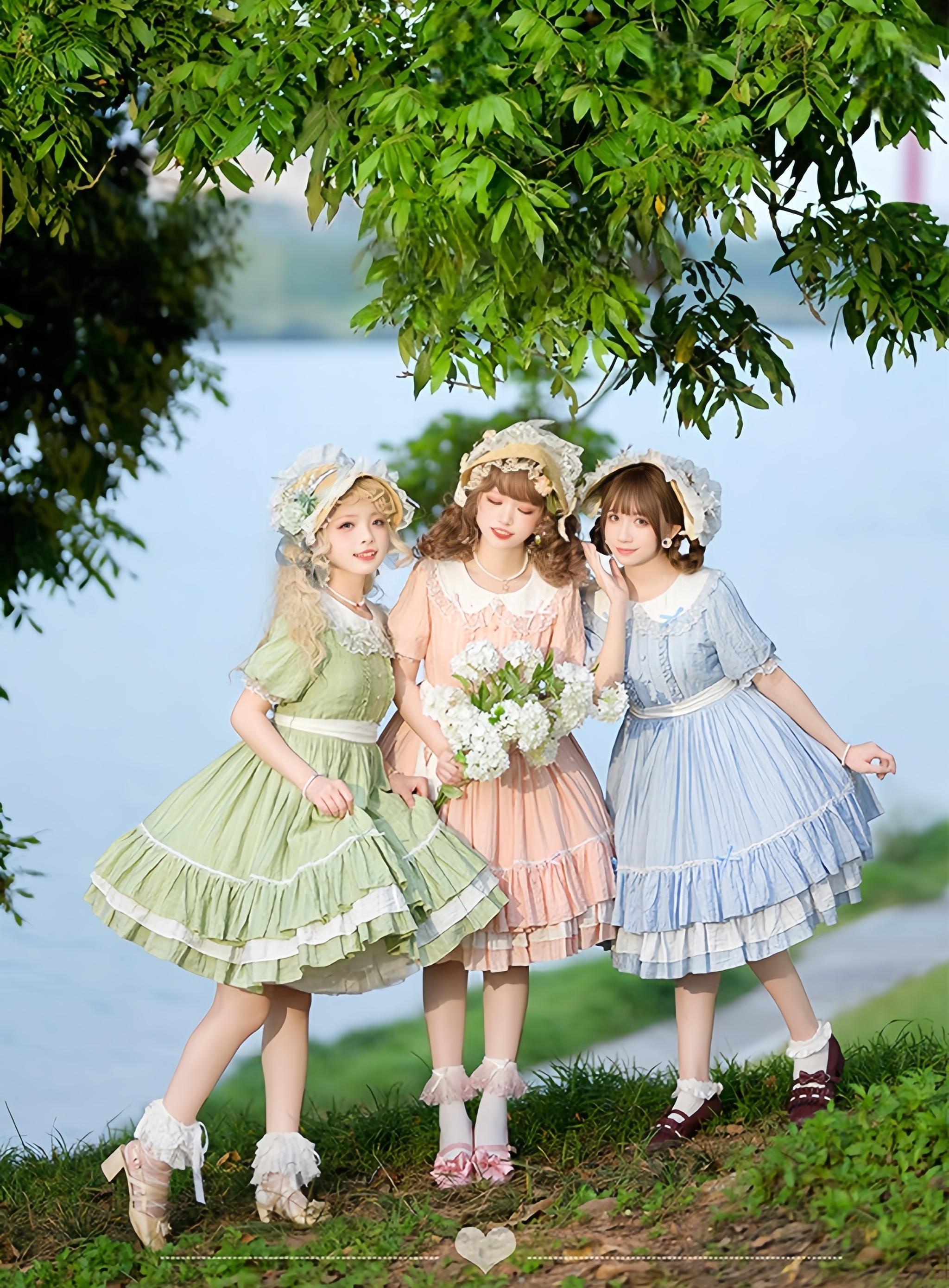 Afternoon Tea - Classic Lolita OP Dress, Lace Peter Pan Collar