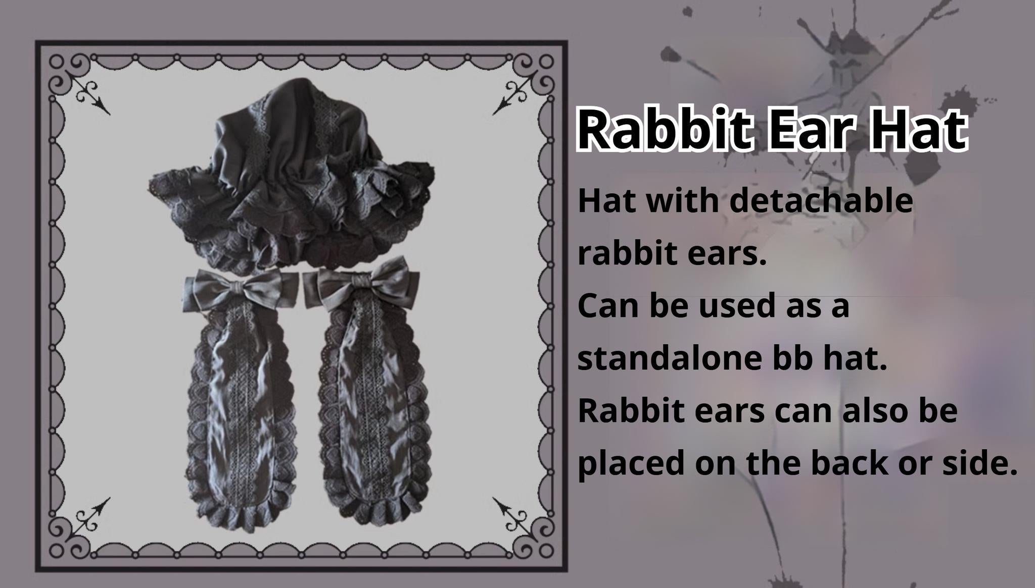 Frozen in time - Rabbit Kingdom - Gothic Lolita JSK Suit Printed Lolita Dress Rabbit hat only - One Size XS