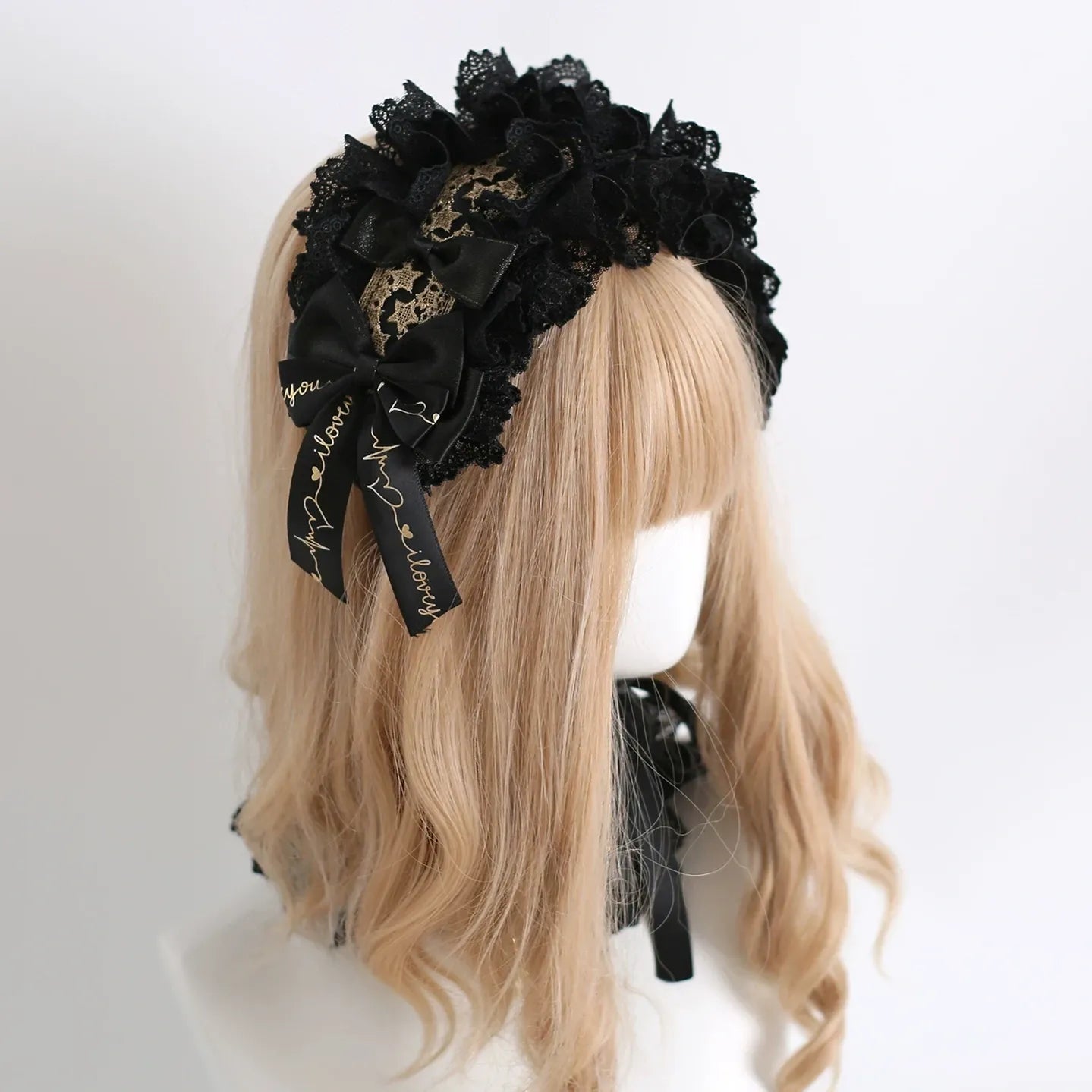 Black-gold Classic Lolita Headpiece, Gold Stamping Accent 45849:865426
