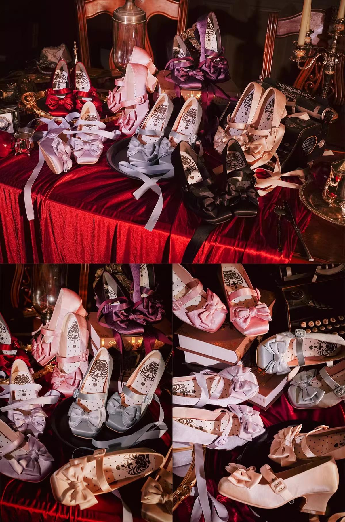 MODO - Sisi - Elegant Lolita Satin Shoes, Square Toe 43664:782518