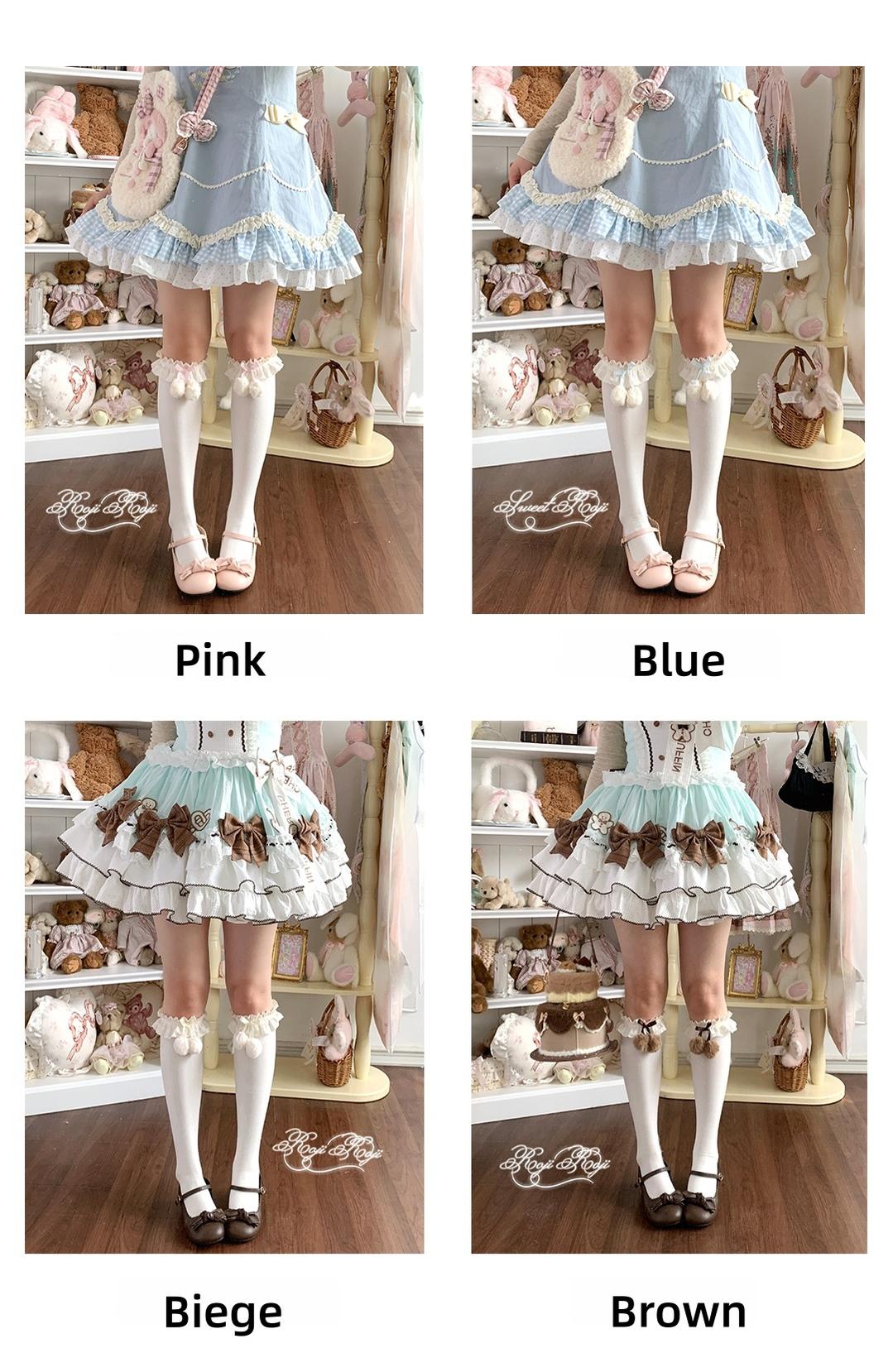 Roji Roji - Lolita Calf & Over-Knee Socks, Pom-Pom Accents 44347:804978