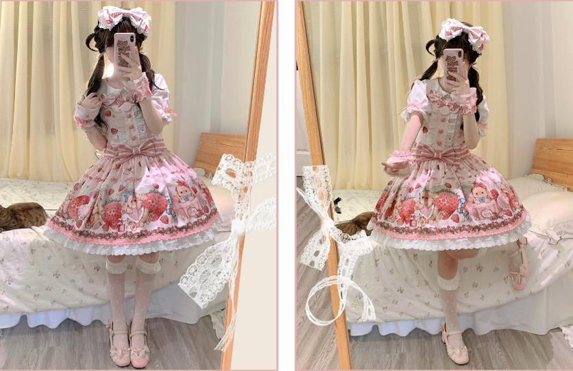 Polaris Lolita - Rabbit Berry Gift Box - Sweet Lolita Salopette and Dress Set 14060:180520